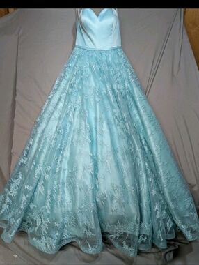 Clarisse Full Length Ball Gown, Prom Dress Strapless With Pockets Sz6